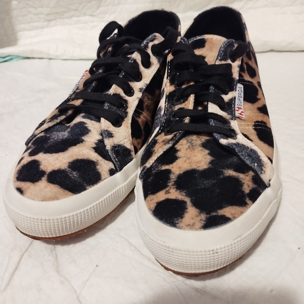 New Superga leopard print sneaker Nwot Size 41.5 Women's